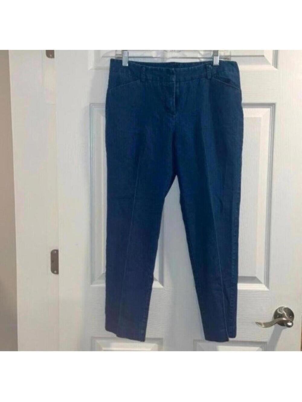Larry Levine Blue Denim Jean Chambray Pants Stretch Casual